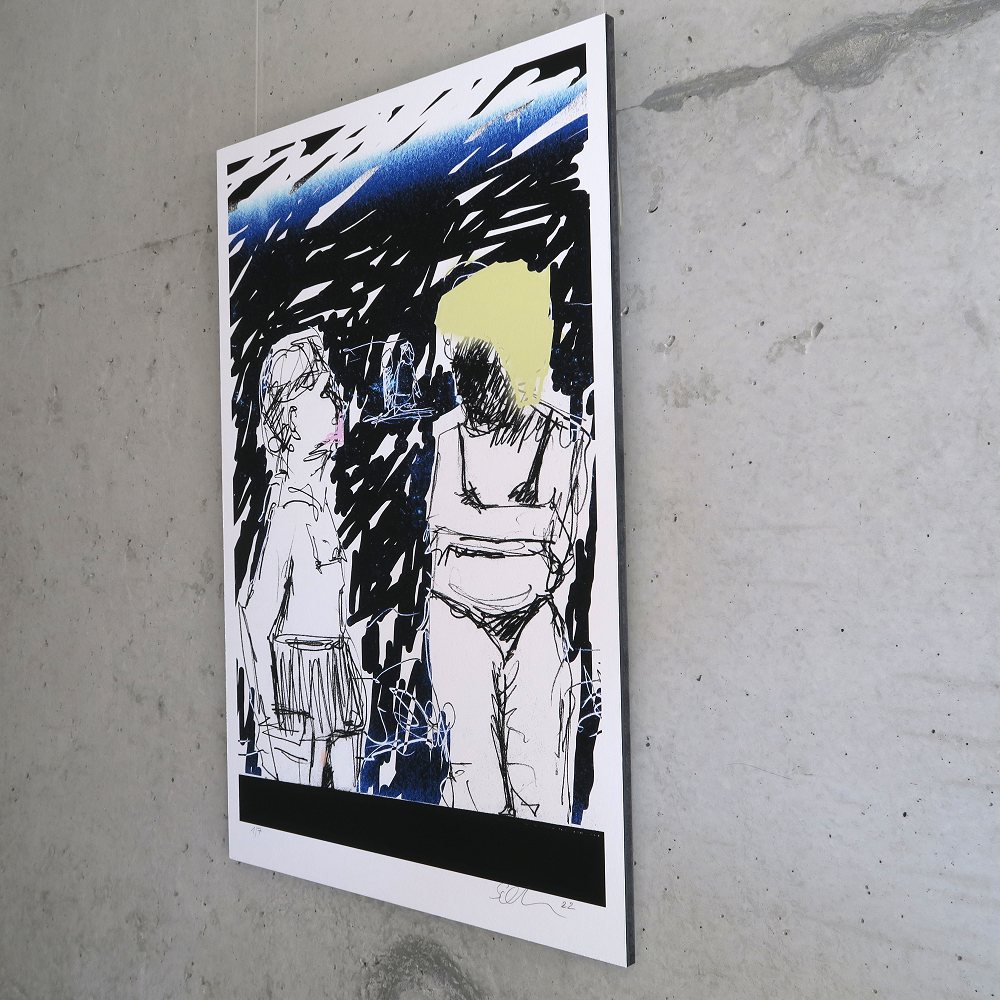 Digitale Slizze 'Dunkel-Blond' expressiv abstrakt figurativ