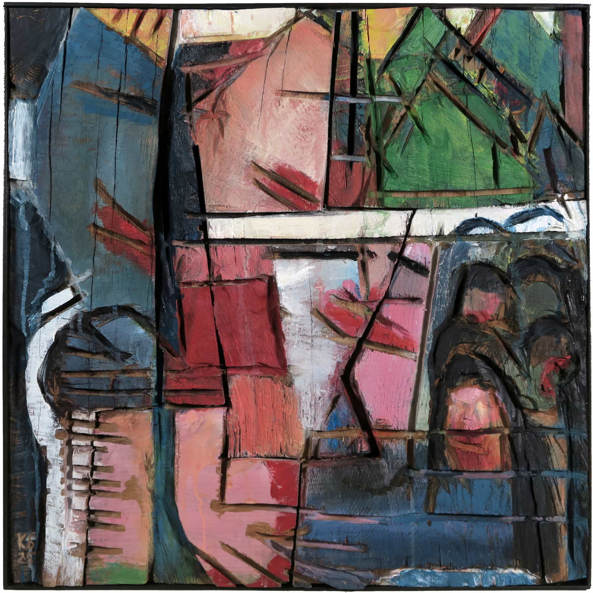 Holzbild mit dem Titel 'Nix bleibt hint wie vorn