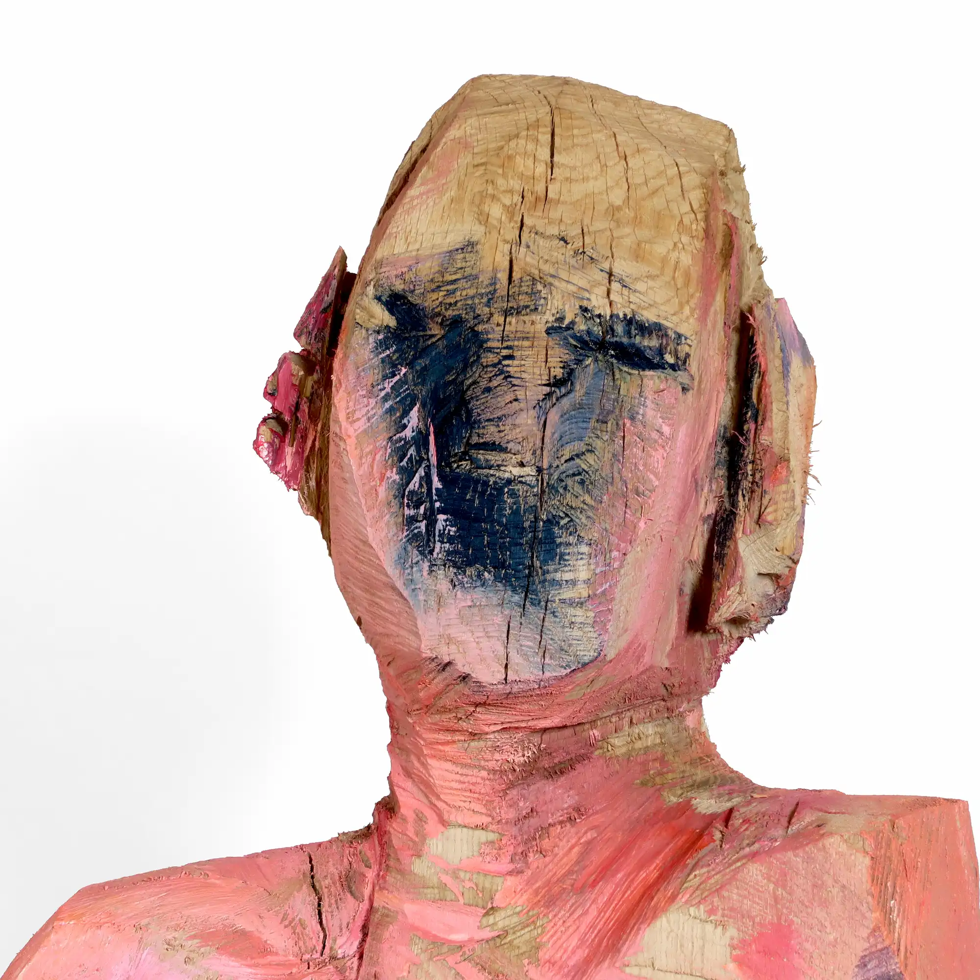 Holzskulptur 'Davina' - Detail vom Gesicht