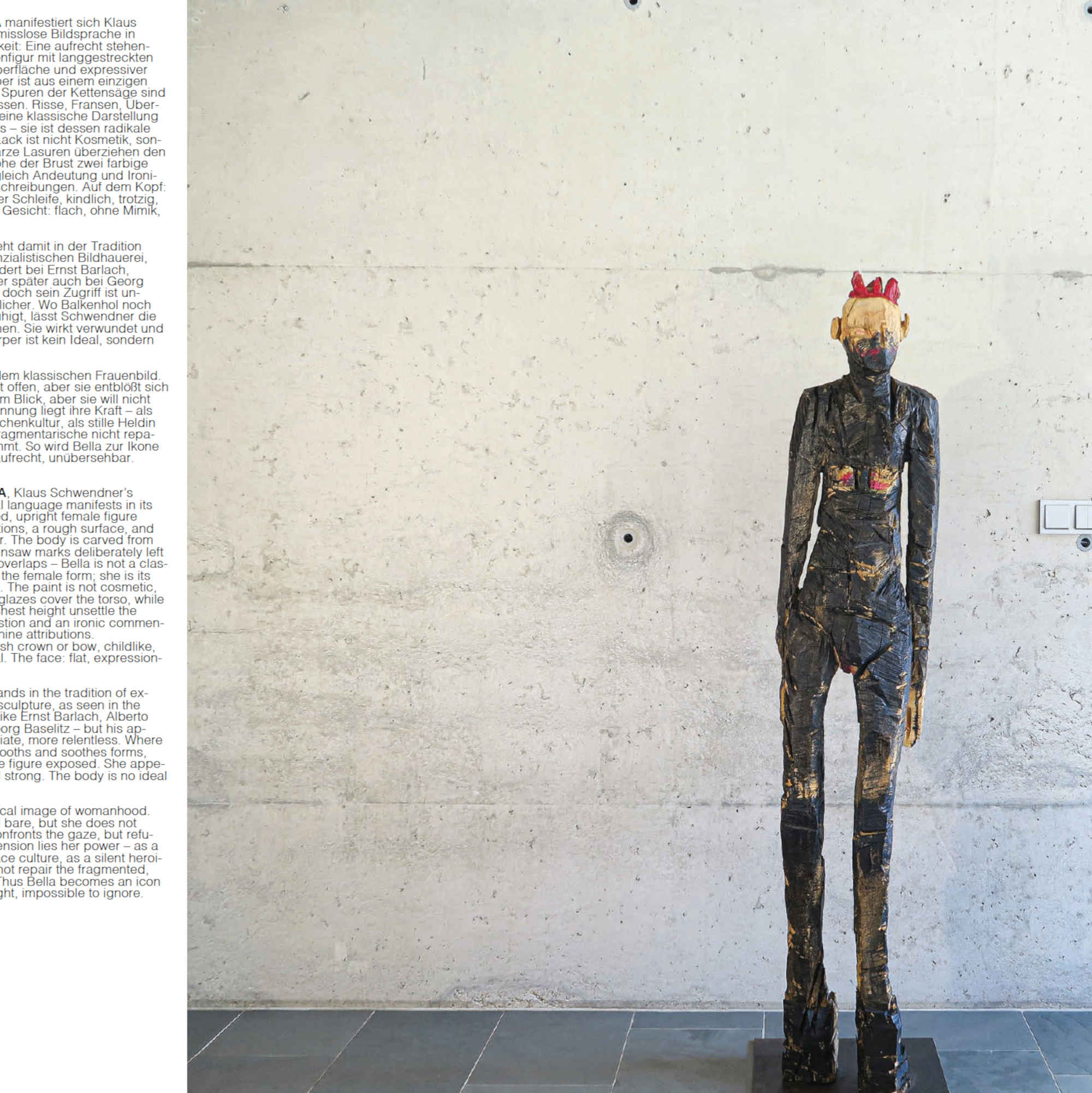 Katalog 'WOOD IT BE YOU' Holzskulptur Belle im Wohnraum