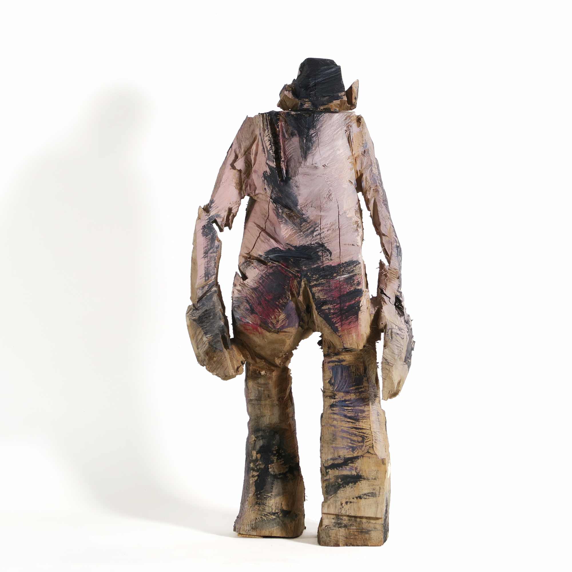 kleine Holzfigur Gustl - Rückansicht