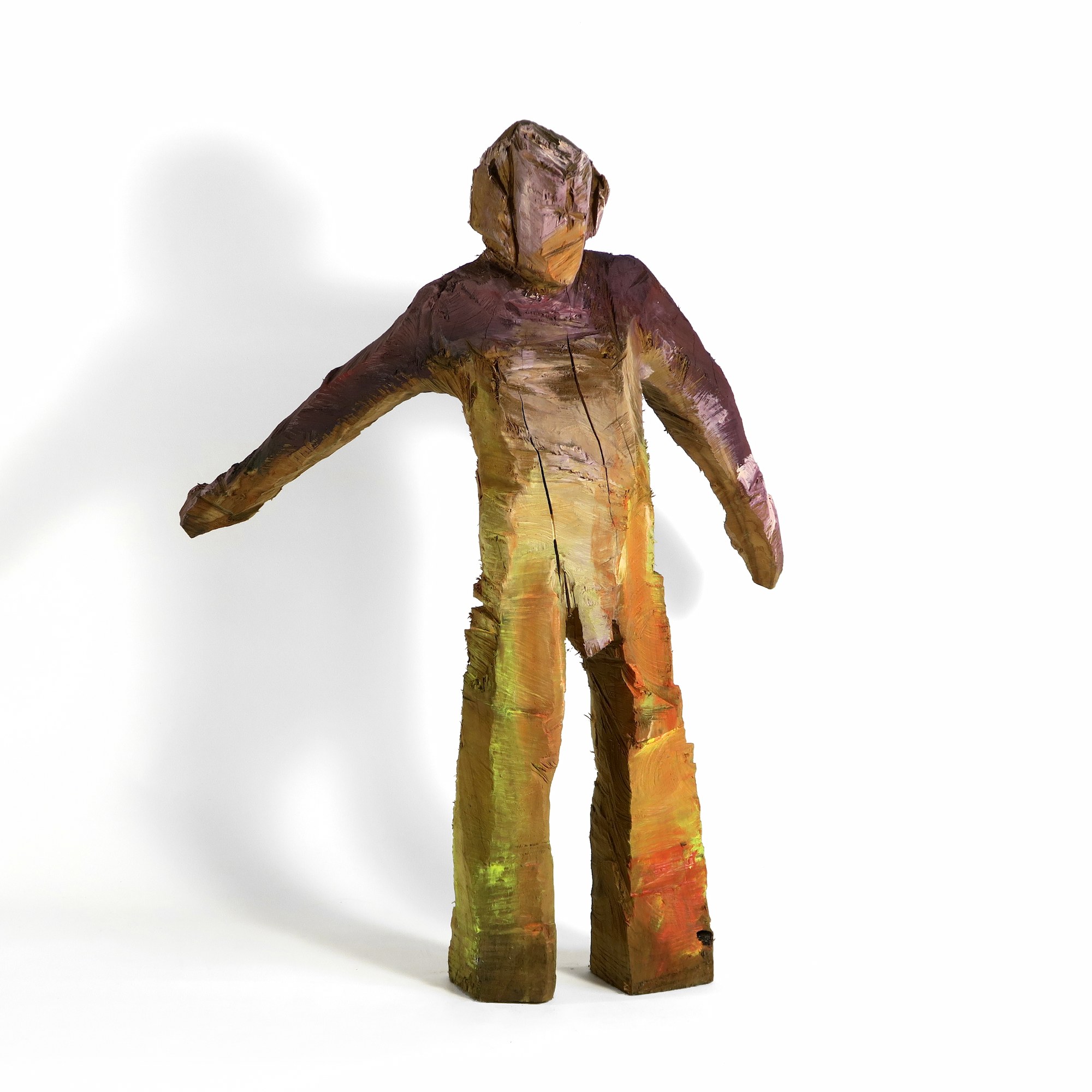 Holzskulptur Florian - Seitenansicht