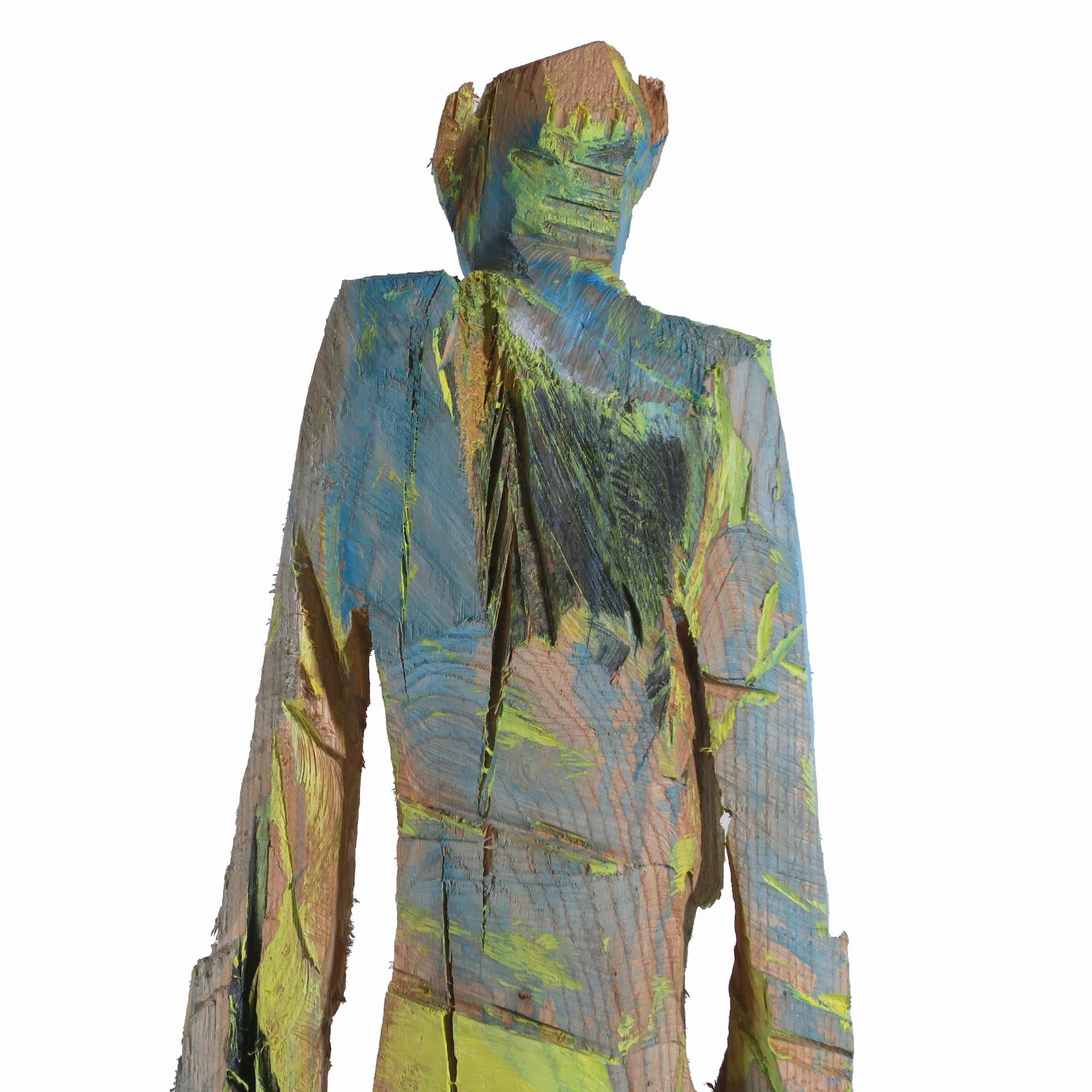 große Holzskulptur 'Franzi' - Detail vom Rücken