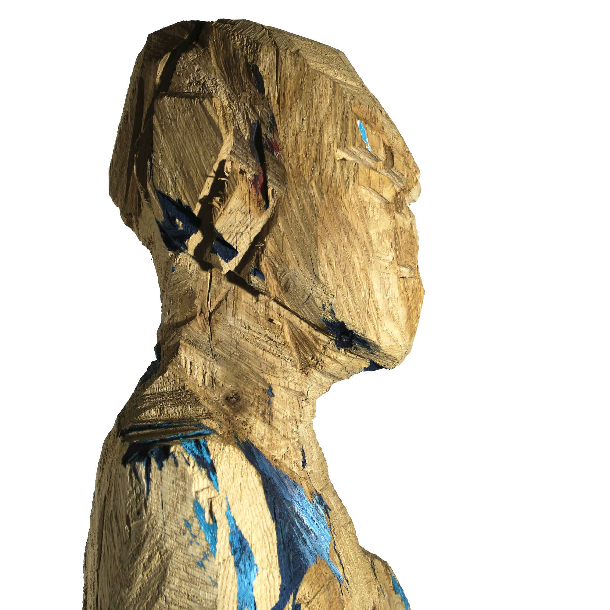 Holzskulptur Thea expressiv mit der Kettensäge geschnitzt figurativeart