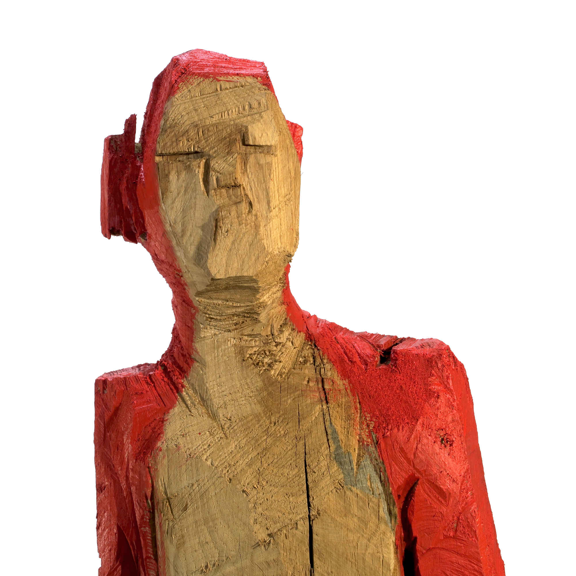 Holzskulptur Fred expressiv mit der Kettensäge geschnitzt figurativeart